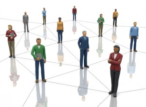 Figures representing business people standing on a triangular grid. Used in context of virtual branding, how do we all connect?